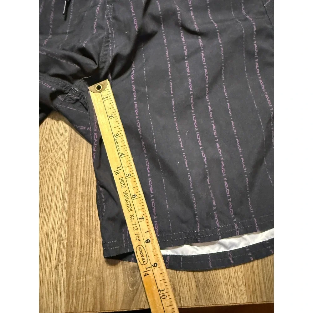 Rusty Board Shorts Mens 40 Black Purple Surf Swim Trunks Excellent